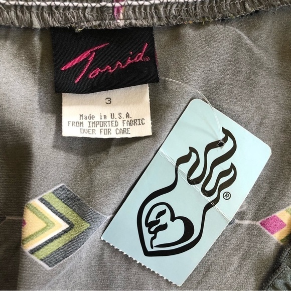 Torrid Grey Smoked V-Neck Short Sleeves Geometric Print Babydoll Tunic Size 3 - Picture 5 of 13